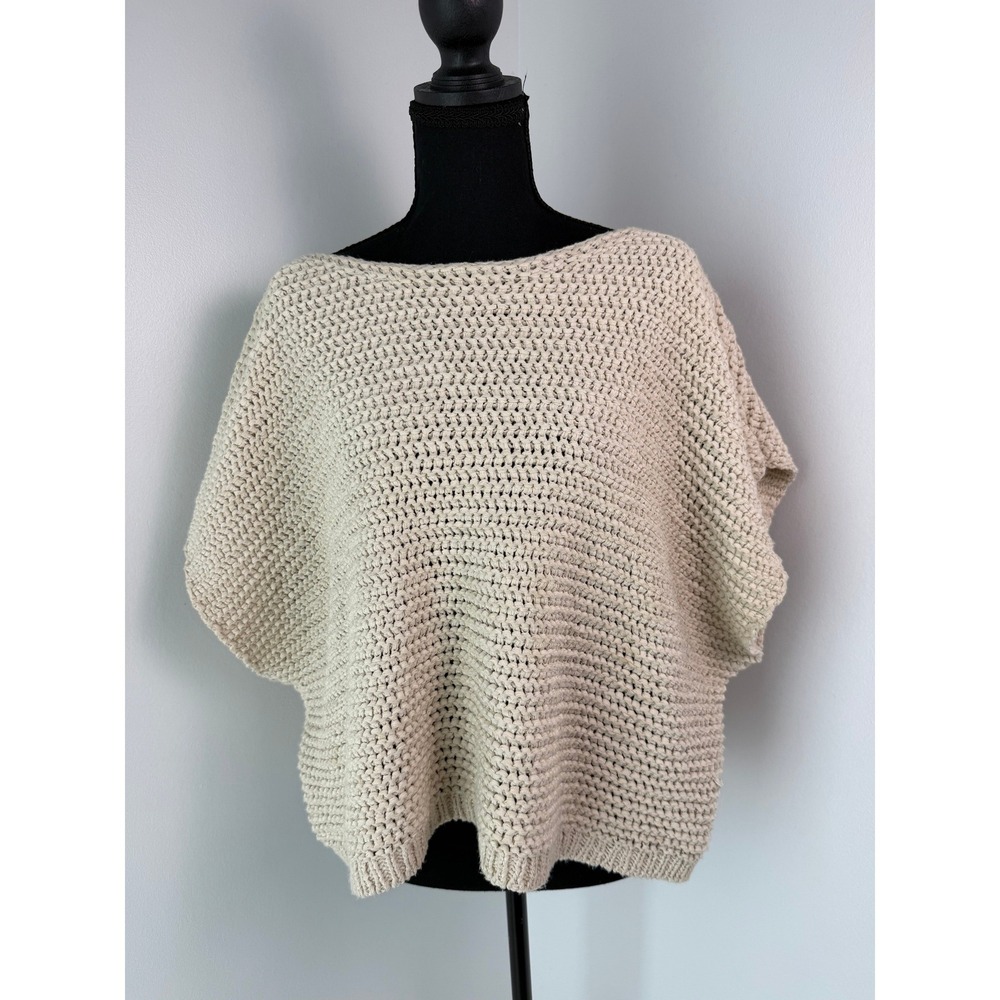 Loft Chunky Knit Poncho Coastal Grandma Old Money Quiet Luxury Capsule Wardrobe